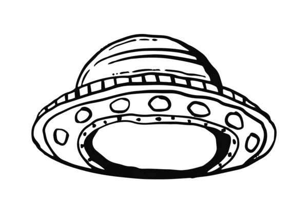 Obcy Ufo Ręcznie Rysowane Wektor Ilustracji Niezidentyfikowany Projekt Obiektu Latającego — Wektor stockowy