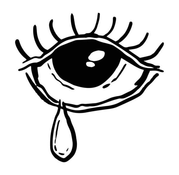 Eye Tears Hand Drawn Illustration Vector — Stock Vector