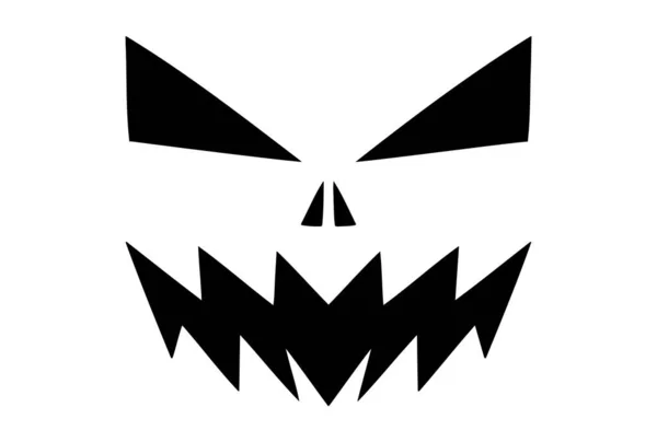 Halloween Monstrum Tvář Silueta Charakter Ilustrace — Stockový vektor