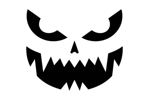 怪物怖い顔のシルエットキャラクターイラスト — ストックベクタ