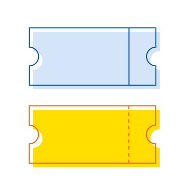 Boş bilet vektör tasarım şablonu. Kupon festivali kağıt sembolü. 