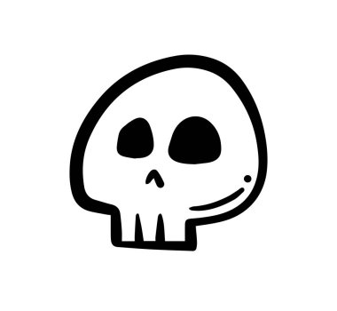 vektör çizim karikatür kafatası