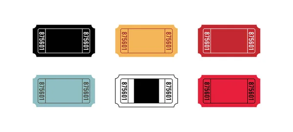 Colección Simple Diseño Vectores Ticket Blanco Concepto Seis Colores — Vector de stock