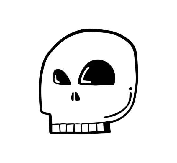 Crâne Vecteur Conception Art Symbole Personnage Doodle — Image vectorielle