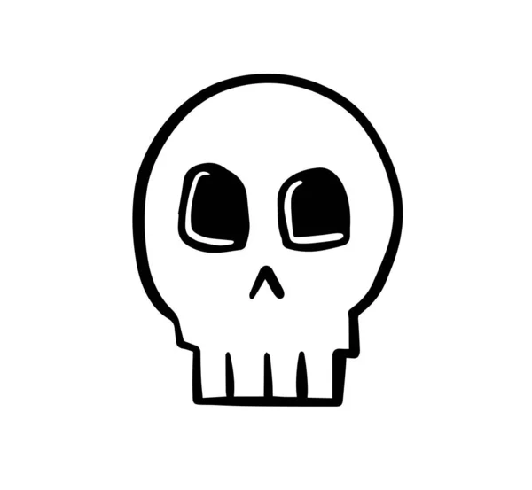 Skull Line Art Design Vector Symbol Kresby Znaků — Stockový vektor