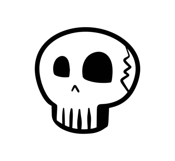 Areia Desenhada Vetor Design Crânio Símbolo Personagem Doodle — Vetor de Stock