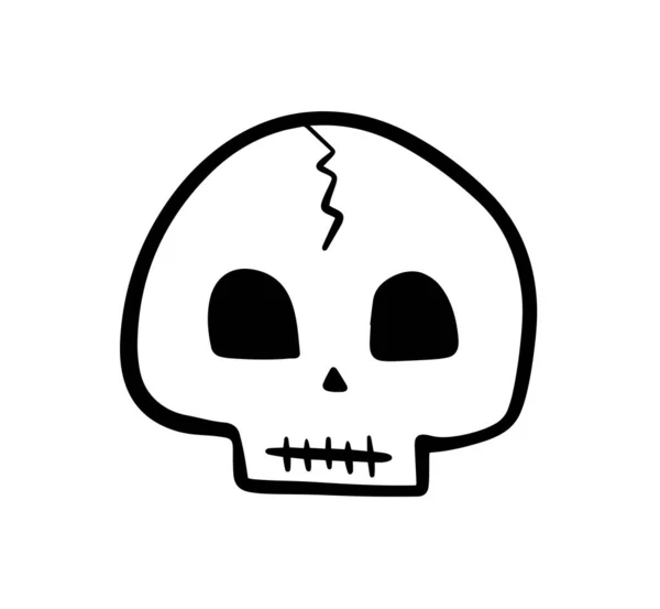 頭蓋骨の顔のデザインベクトル ハロウィンキャラクターシンボル — ストックベクタ