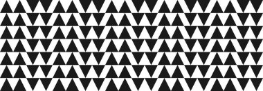Zigzag üçgeni geometrik desen banner arkaplan tasarım vektörü. Modern siyah beyaz mozaik fayans duvar kağıdı.