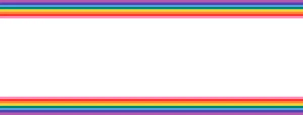 Rainbow Полосатая Линия Красочные Рамки Баннер Дизайн Фона Рамку Счастливый — стоковый вектор