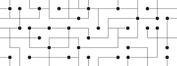 Система Мережевих Схем Технології Єднує Точки Лінії Банерного Фону Шаблон — стоковий вектор