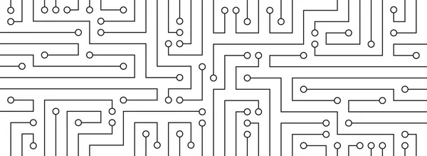 Carte Circuit Complexe Connecter Des Points Des Lignes Bannière Fond — Image vectorielle