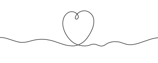 Απλή Γραμμή Τέχνη Αγάπη Banner Φόντο Σχεδιασμό Διάνυσμα — Διανυσματικό Αρχείο