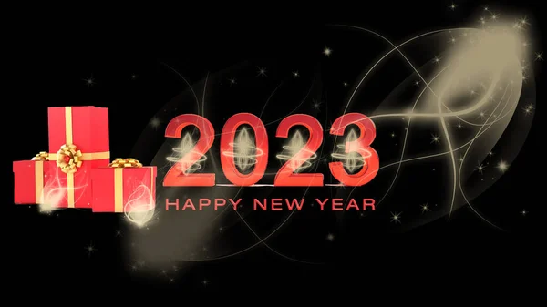 2023 Frohes Neues Jahr Abstrakt Hell Glitzernd Leuchtende Glänzende Farben — Stockfoto