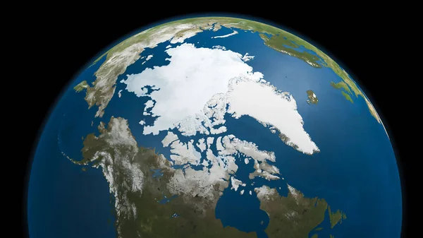 Арктический Морской Лед Карте Земного Шара Иллюстрация Элементы Этого Изображения — стоковое фото
