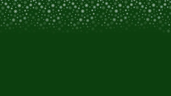 Flocos Neve Fundo Verde Natal Para Natal Ano Novo Inverno — Fotografia de Stock