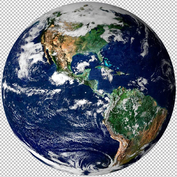 惑星地球は 宇宙から隔離されたPng画像 北と南アメリカの物理的な地図から 透明な背景にあります 衛星写真 Nasaによって提供されたこの画像の要素 — ストック写真