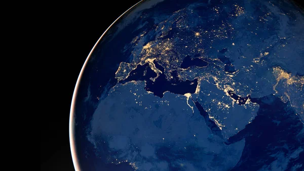 유럽의 이탈리아 우주에서 노르망디해 지구본 Nasa 이형상의 요소들 — 스톡 사진