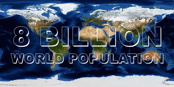 地球地図上の80億の世界人口の概念 世界人口の日 Nasaによって提供されたこの画像の要素 — ストック写真