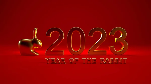 Szczęśliwego Chińskiego Nowego Roku 2023 Tekst Rok Koncepcji Królika Izolowane — Zdjęcie stockowe