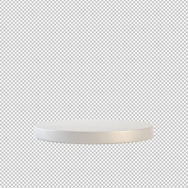 Ürün konseptini göstermek için şeffaf png arkaplan üzerinde boş gümüş gri 3d podyum veya kaidesi. Boş ürün rafı ayakta duruyor. 3d oluşturma.