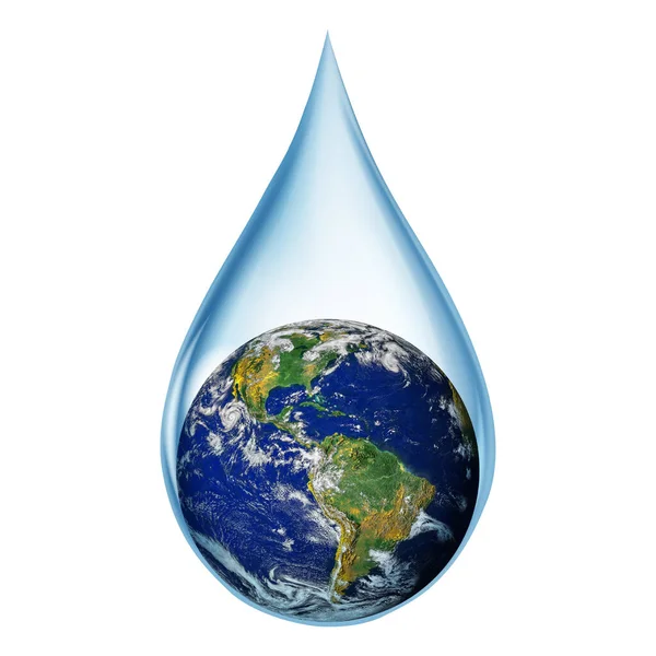 Mangel Wasserkonzept Auf Der Erde Isoliert Auf Weißem Hintergrund Welt — Stockfoto