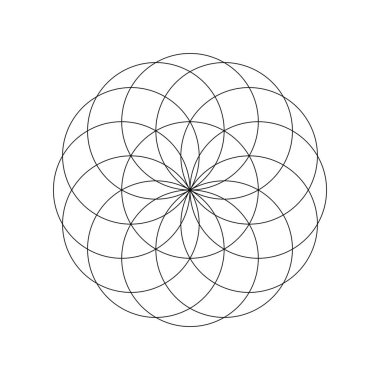 Torus symbol isolated on white background. Sacred geometry symbol concept.