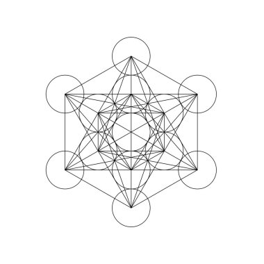 Metatron symbol isolated on white background. Sacred geometry symbol concept.