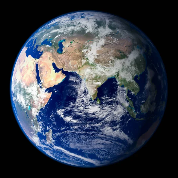 Planeta Terra Globo Espaço Mapa Físico Sobre Fundo Preto Foto — Fotografia de Stock