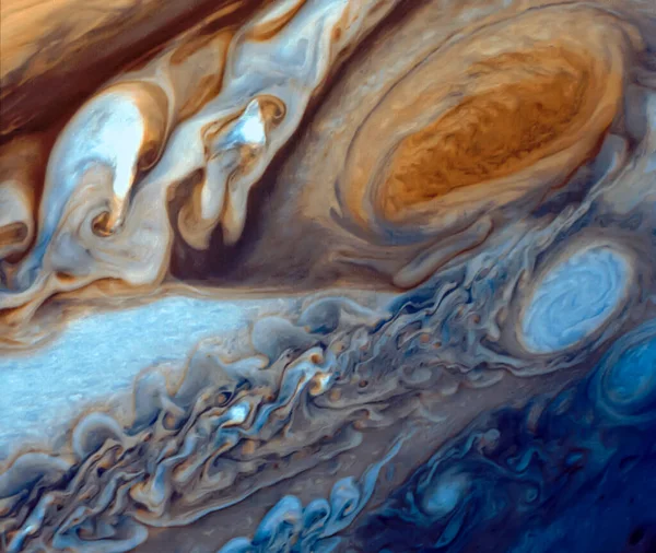 Кружащиеся Облака Вокруг Большого Красного Пятна Юпитера Вояджере Элементы Этого — стоковое фото