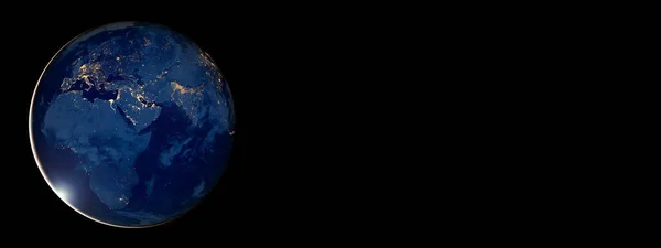 Terra Noite Espaço Sobre Fundo Preto Tecnologia Minimalista Negócios Globais — Fotografia de Stock