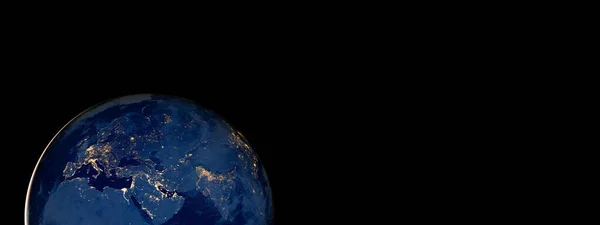 어두운 배경의 우주로부터의 미니멀리즘 글로벌 비즈니스 Nasa 이형상의 요소들 — 스톡 사진