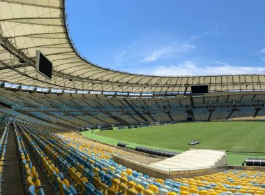 Maracana Stadyumu, Rio de Janeiro, Brezilya. Boş Maracana Stadyumu 'nun iç manzarası. Brezilya - 28 Ocak 2018.
