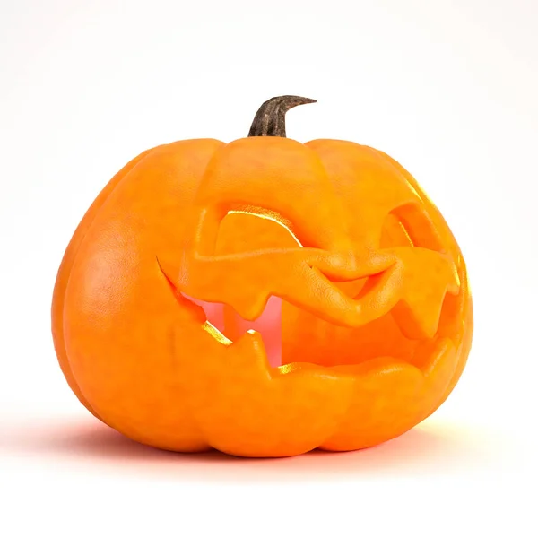 Jack Linterna Aislada Sobre Fondo Blanco Para Concepto Halloween Sonriente — Foto de Stock