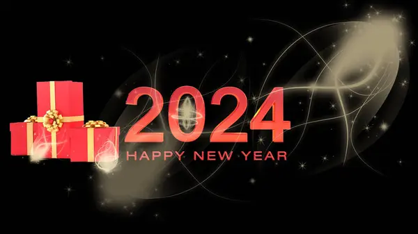 2024 Szczęśliwego Nowego Roku Streszczenie Jasny Brokat Świecące Błyszczące Kolory — Zdjęcie stockowe