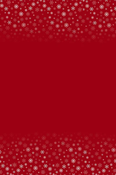 Сніг Падає Різдвяний Червоний Фон Дизайн Новорічної Листівки Сніжинками Вертикальний — стокове фото