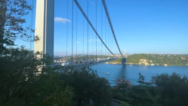 Bosporus Bridge 15Th July Martyrs Bridge Aka Temmuz Sehitler Koprusu — Stock Video