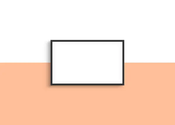 Horizontal frame mockup design on peach fuzz color background.
