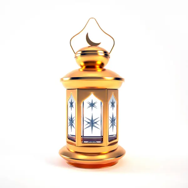Ramadan Lantern Isolated White Background Arabic Golden Lantern Render Illustration — Stock Photo, Image