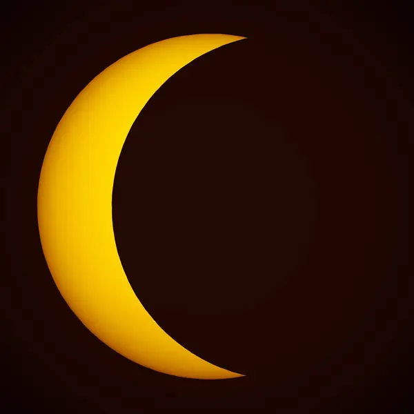 Eclipse Solar Vista Sol Durante Eclipse Solar Parcial Lua Passa Imagem De Stock