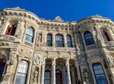 Kucuksu Palace, Kucuksu Kasri, Bosphorus, Beykoz, Istanbul, Turkiye. Ottoman Architecture, Baroque, Rococo. October 06 2023. clipart