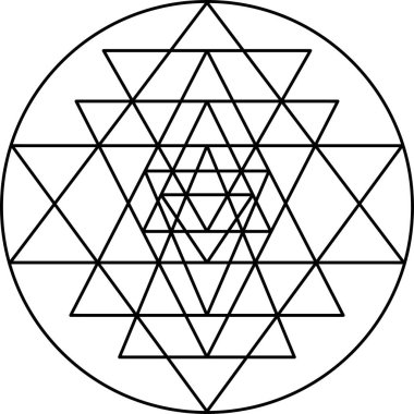 Sri yantra symbol isolated on white background. Sacred geometry symbol concept.