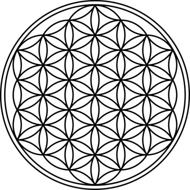 Flower of life symbol isolated on white background. Sacred geometry symbol concept.