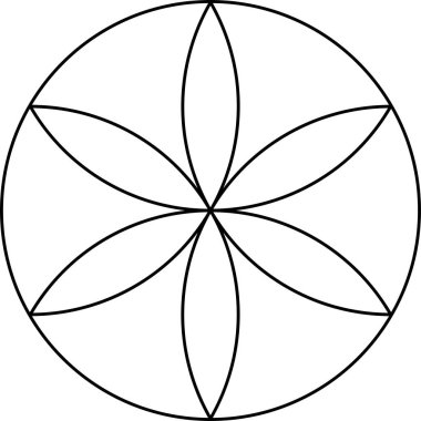 Beyaz arka planda izole edilmiş yaşam sembolü. Kutsal geometri sembolü kavramı.