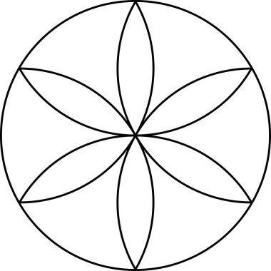 Beyaz arka planda izole edilmiş yaşam vektör sembolü mikrobu. Kutsal geometri sembolü kavramı.