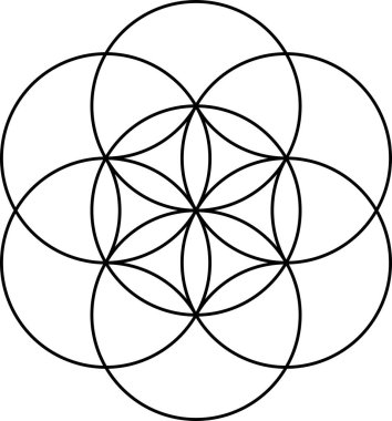 Beyaz arka planda izole edilmiş yaşam vektör sembolü tohumu. Kutsal geometri sembolü kavramı.