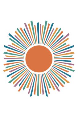 Baskı için Boho Sun Turuncu Düz Çizim Duvarı, şirin kreş soyut güneş, minimalist basılabilir sanat eserleri, İskandinav tarzı çocuk odası dekorasyonu.