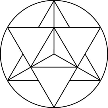 Beyaz arkaplanda izole edilmiş Merkaba vektör sembolü. Kutsal geometri merkabah sembolü kavramı.