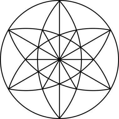 Beyaz arkaplanda izole edilmiş vektör dengesi sembolü. Kutsal geometri sembolü kavramı.