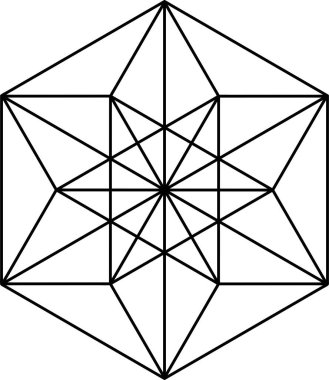 Beyaz arkaplanda izole edilmiş vektör dengesi sembolü. Kutsal geometri sembolü kavramı.