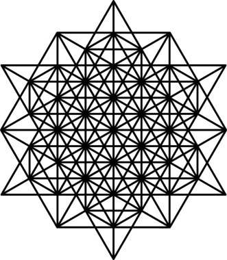 Beyaz arkaplanda izole edilmiş yaşam vektör sembolü şebekesi. Kutsal geometri sembolü kavramı.